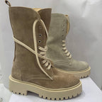 Anfibio Made In Italy in Camoscio  con zip Laterale e lacci regolabili
