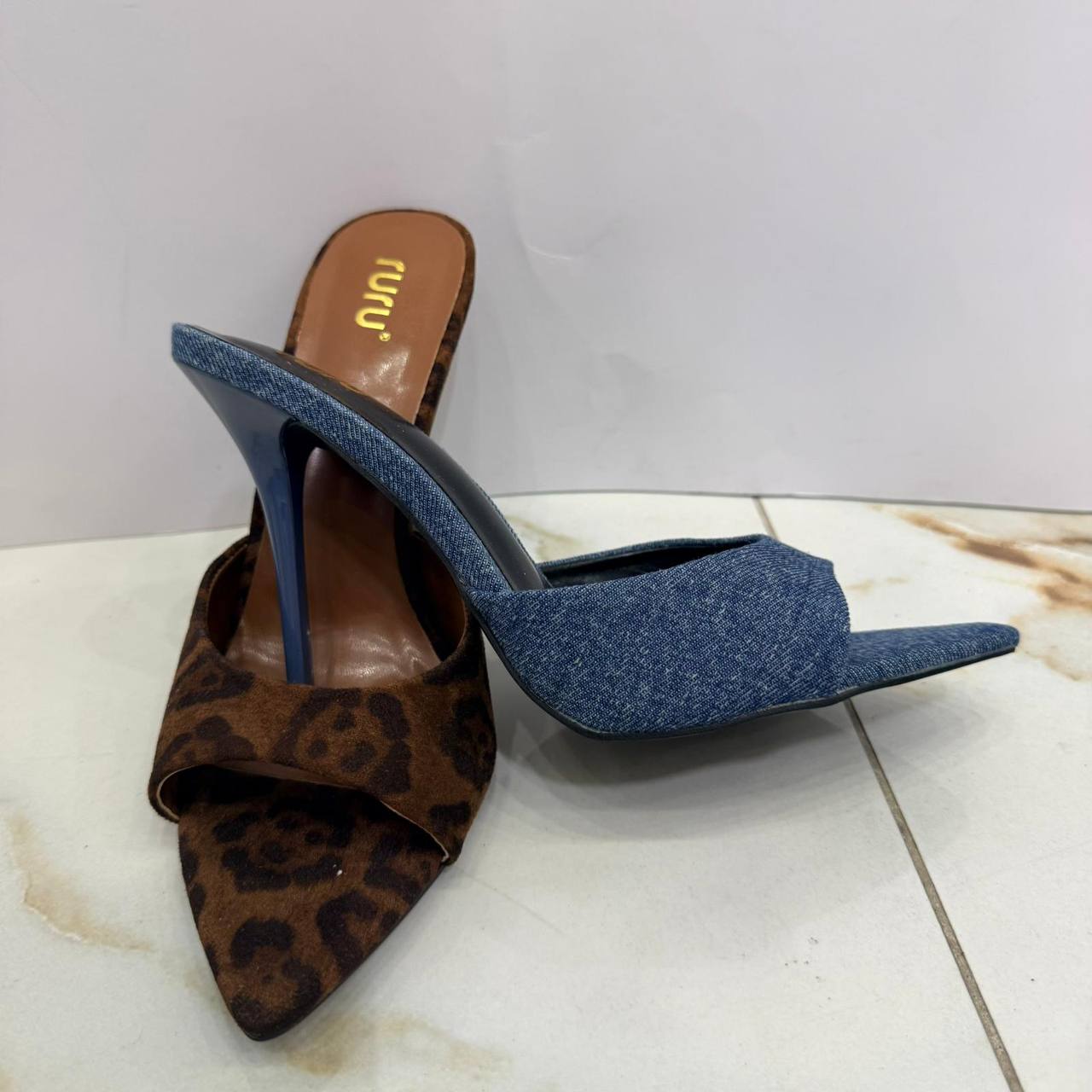 Tacco Ruru Jeans/Leopardato
