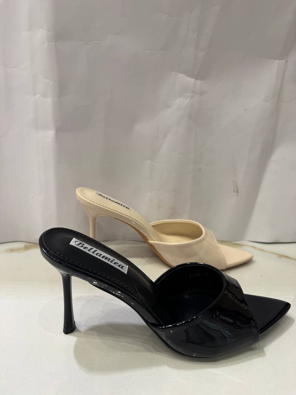 Mules vernice tacco 10 cm